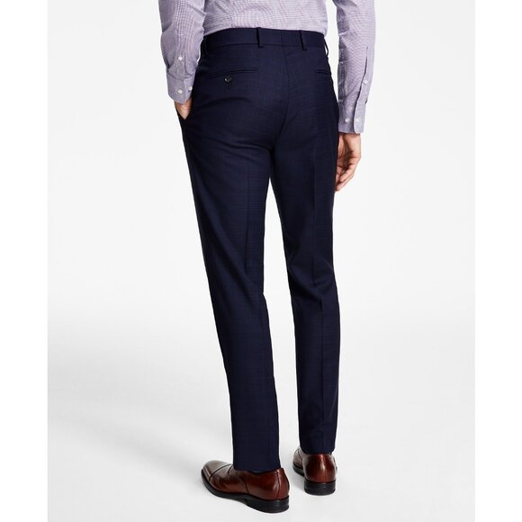 Tommy Hilfiger Men Modern-Fit Stretch Plaid Wool Blend Suit Pants Blue B4HP $190 - Picture 2 of 5